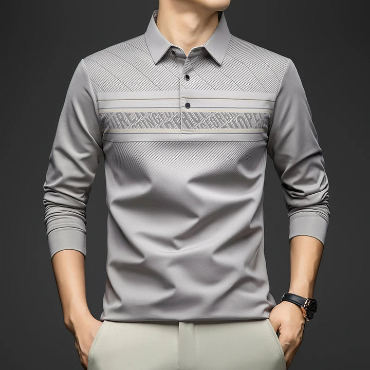 Luxury Long Sleeve Slim Polo Shirt