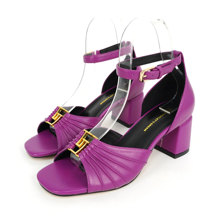 Luxury Open-Toed Square Heel Sandals