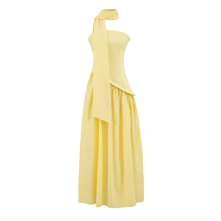 Smart Pleated High Slit Long Dress