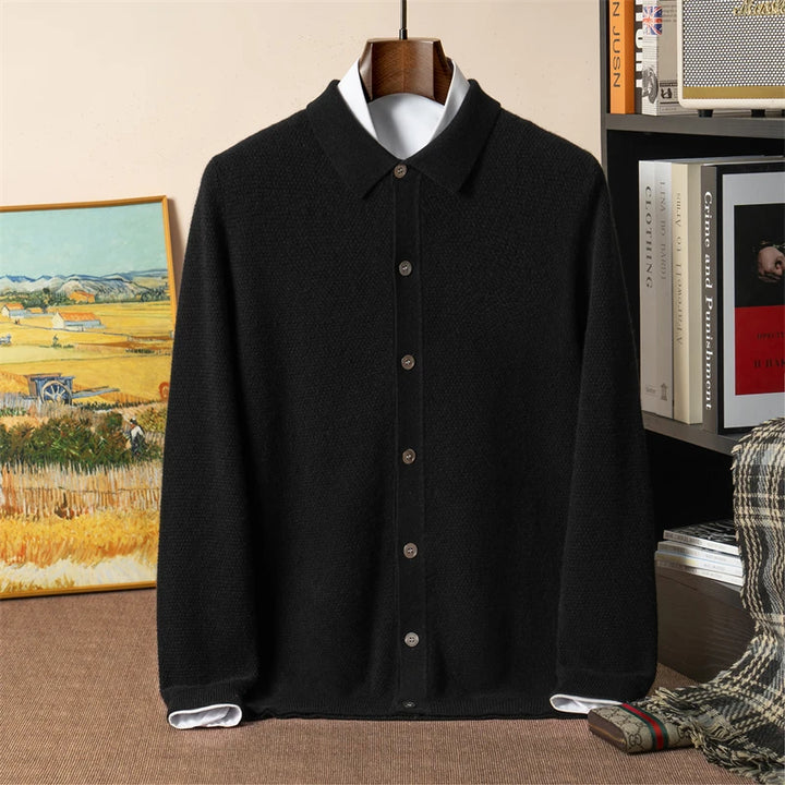 Nerdy Polo Honeycomb Knit Cardigan