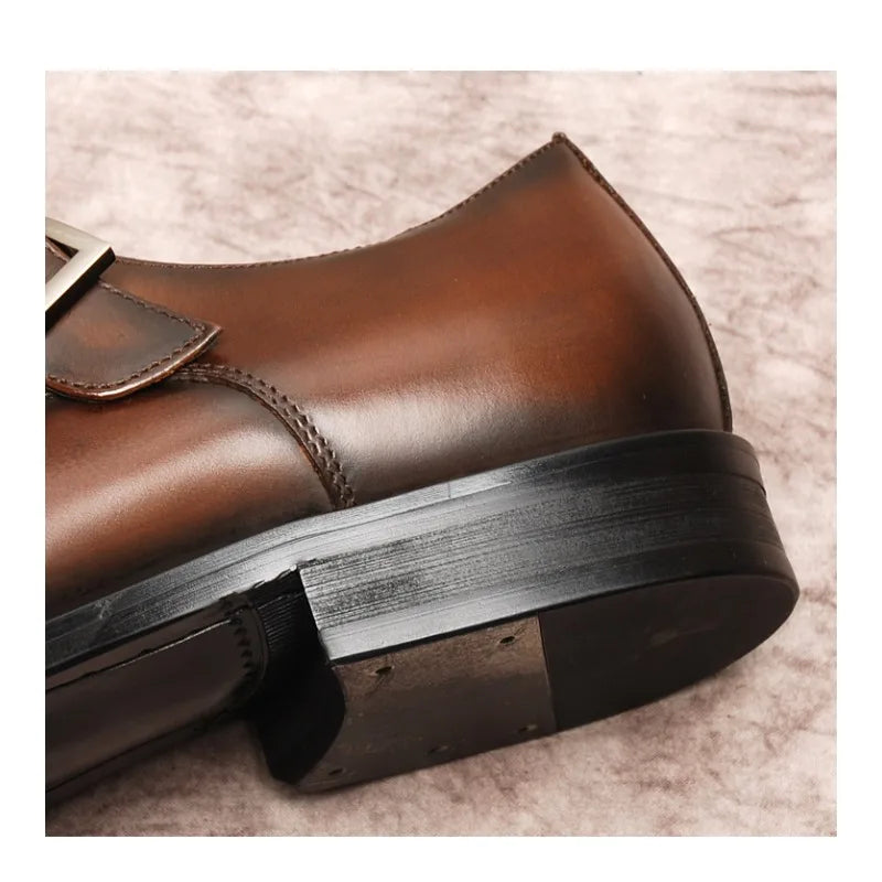 British Monk Strap Leather Shoes