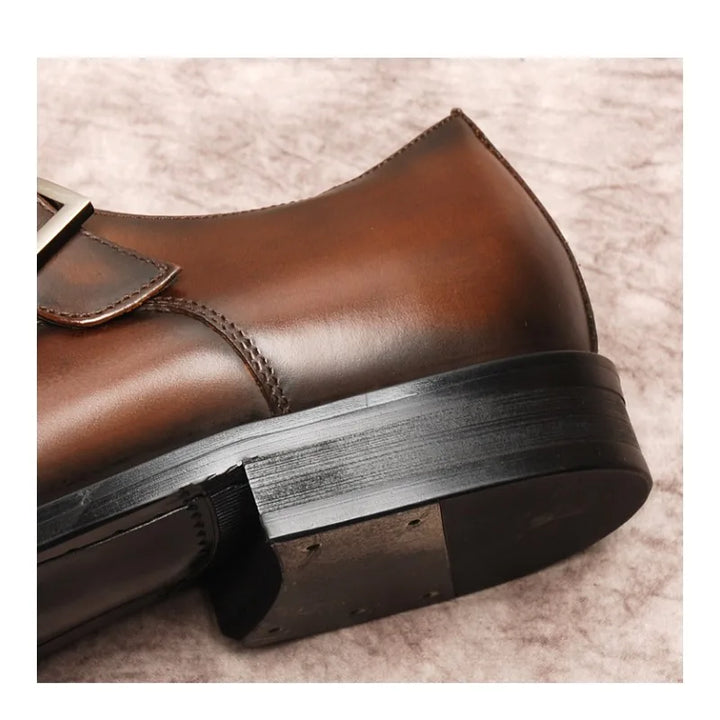 British Monk Strap Leather Shoes