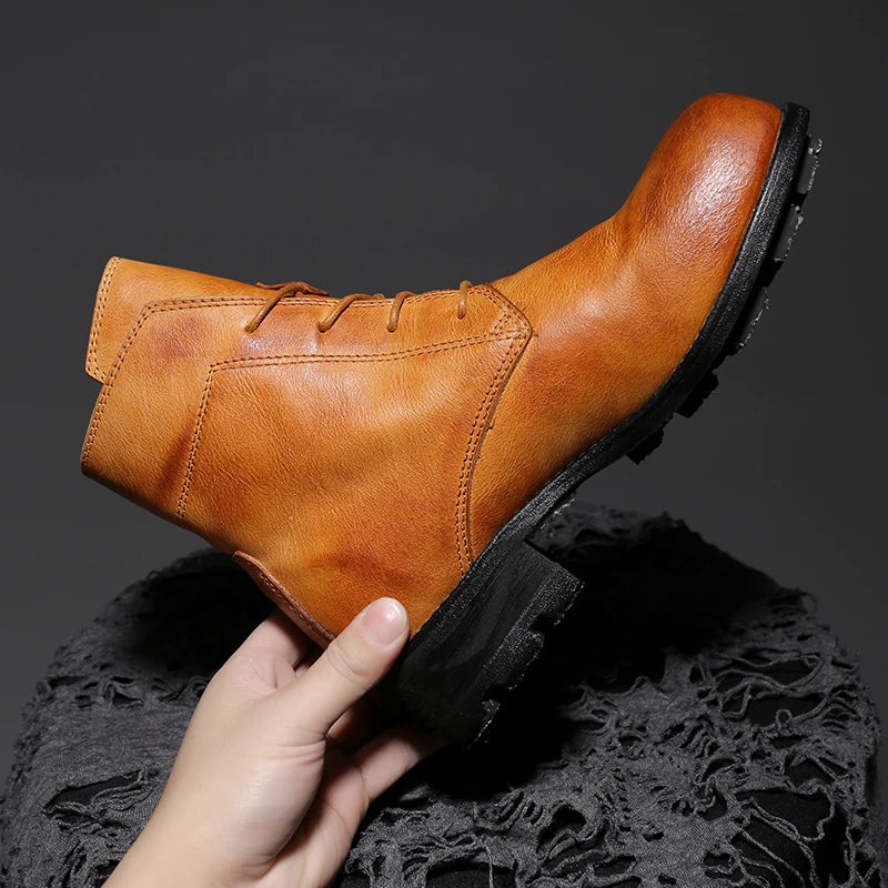 Designer High-Top Motorcycle Boots