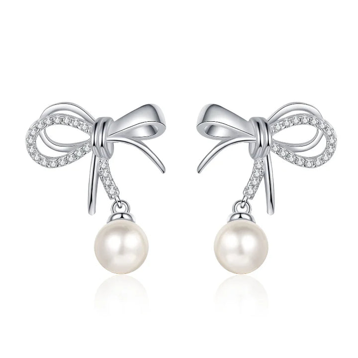 Moissanite Freshwater Pearl Earrings