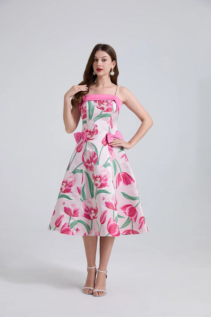 Gorgeous Bow Detail Evening Party Dress