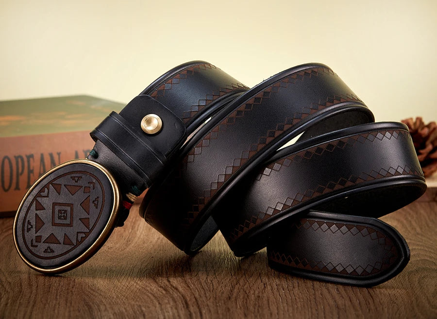 Premium Brass Buckle Thick Belt