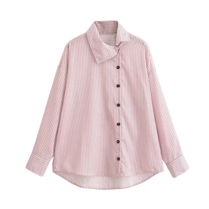 Lovely Striped High Neck Shirt