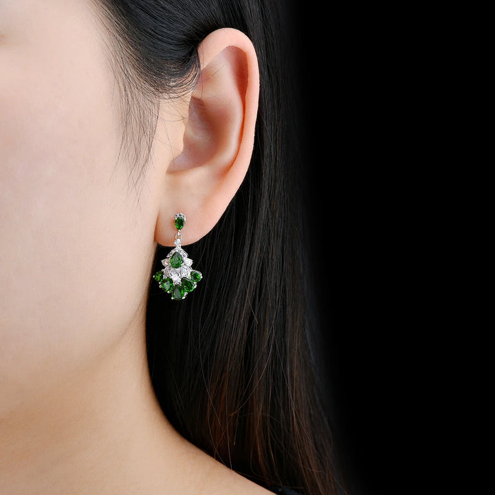 Luxury Diopside Drop Earrings