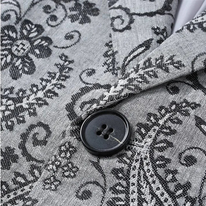 Luxury Floral Single Button Jacquard Blazer
