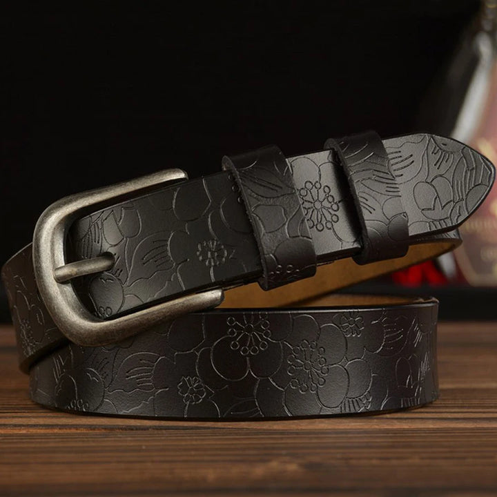 Bold Genuine Leather Pin Buckle Belt