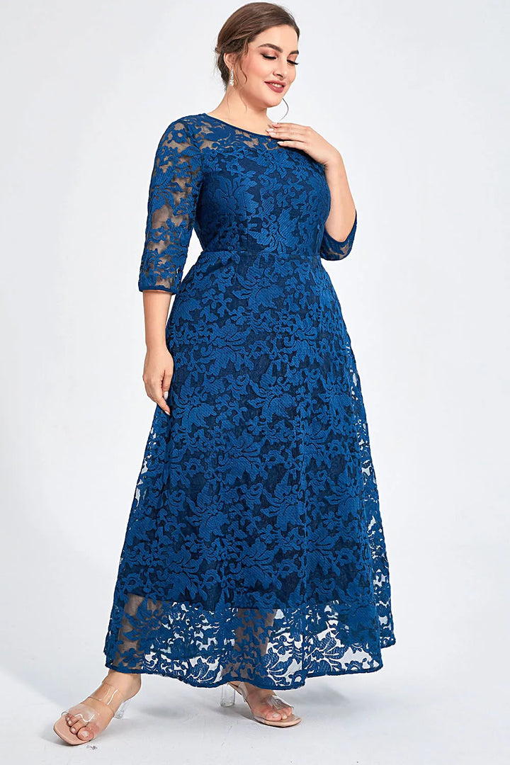Sweet Flocking Double Layer Maxi Dress