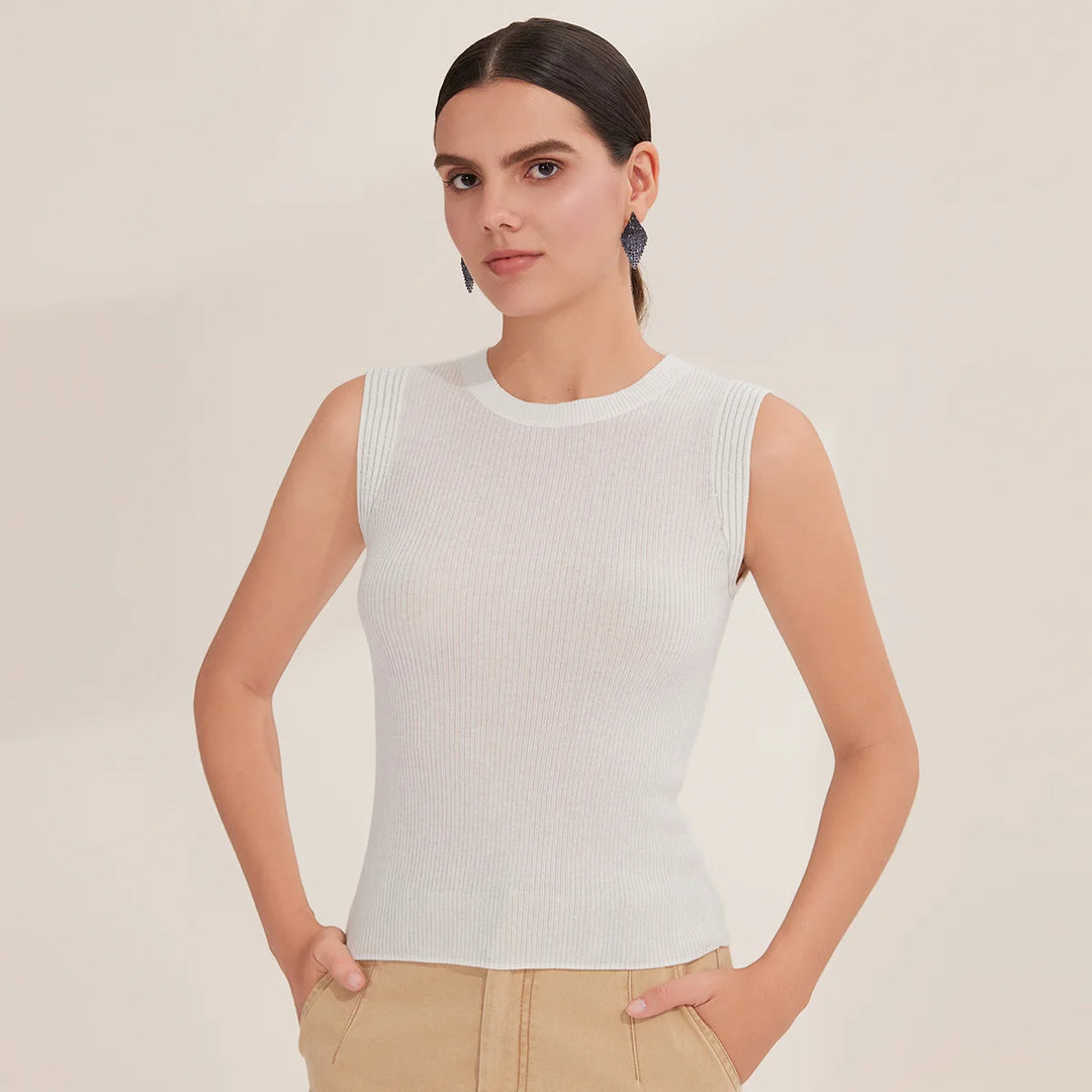 Attractive Crew Neck Merino Wool Vest