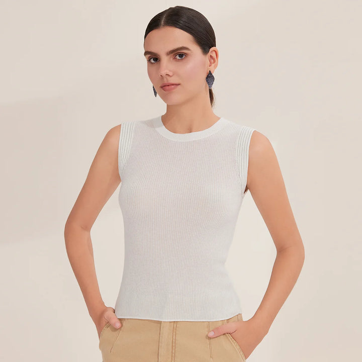 Attractive Crew Neck Merino Wool Vest