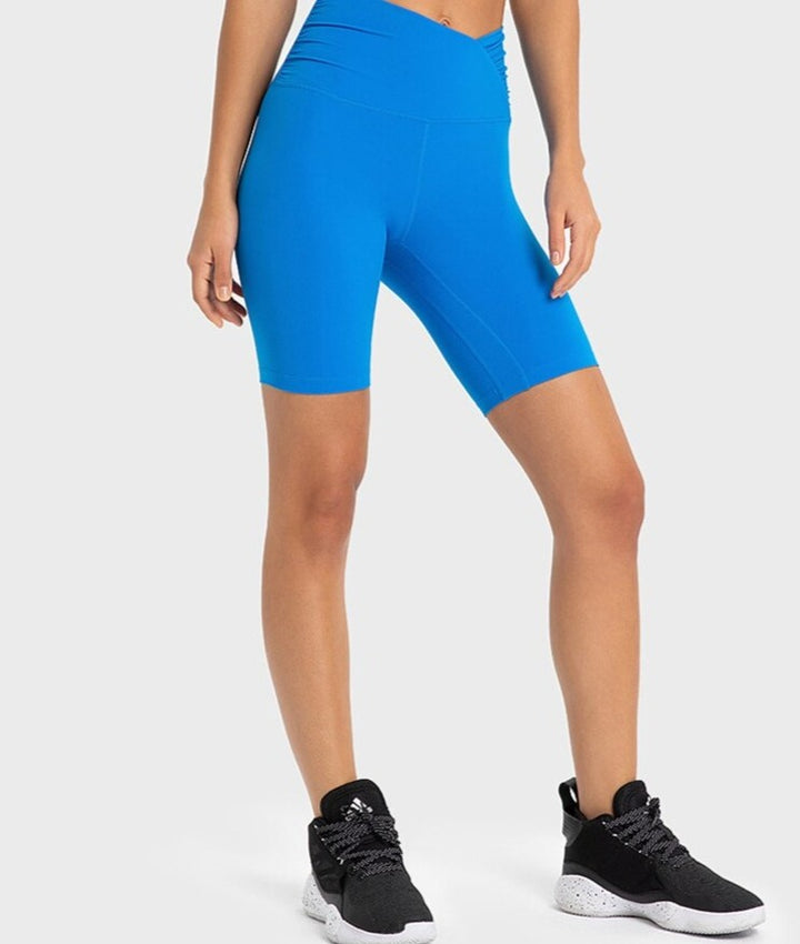 Fold Cross Waist Women's Fitness Shorts| All For Me Today