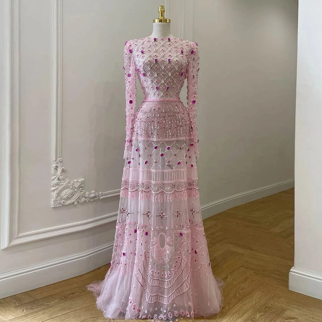 Traditional Beaded Arabic Evening Dress