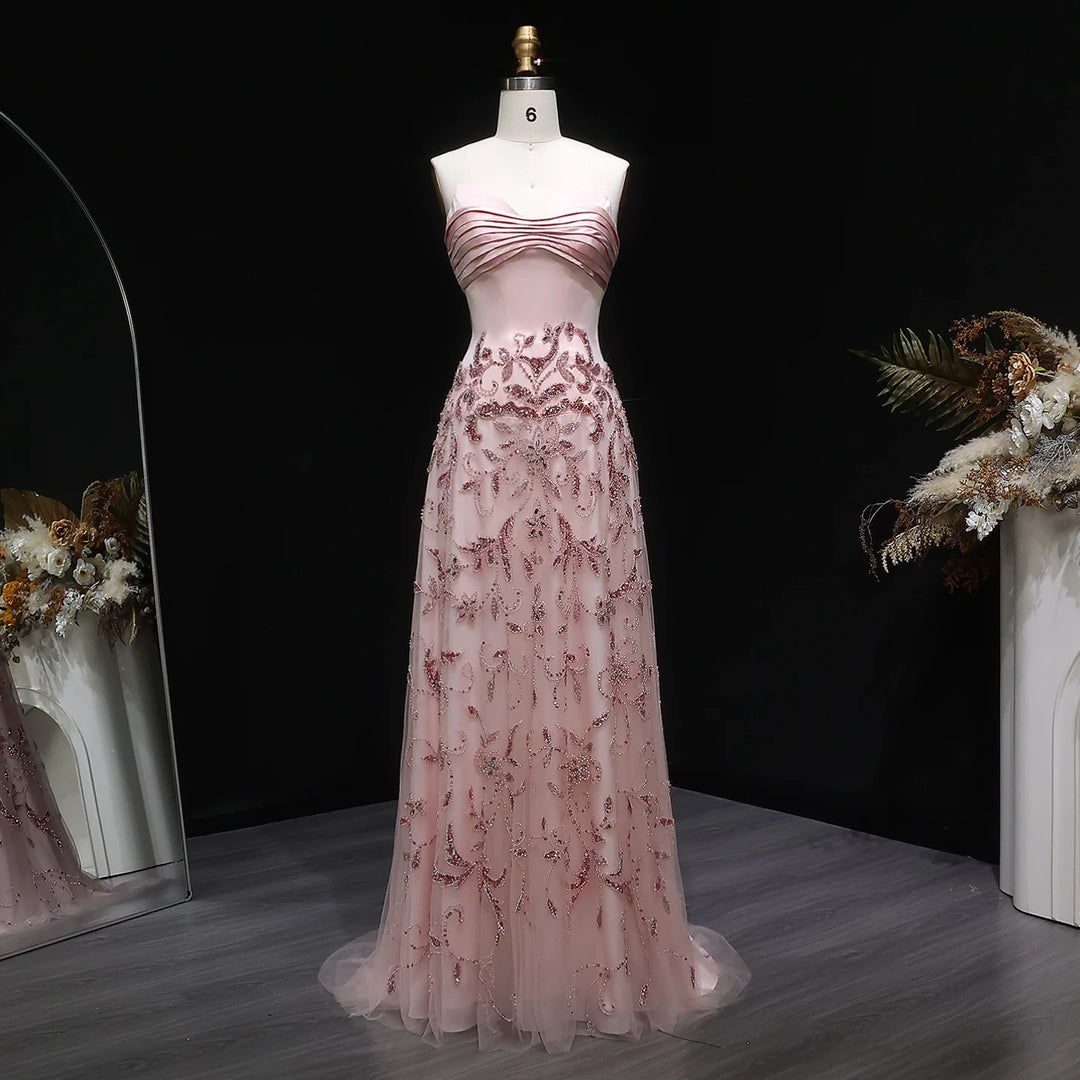 Luxury Sweetheart Beaded Evening Dress