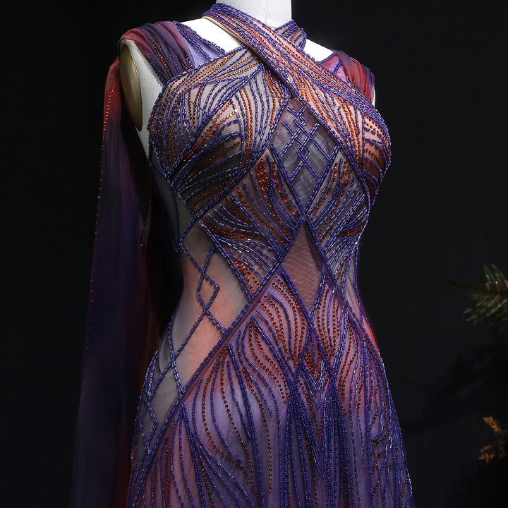 Alluring Criss Cross Halter Neck Party Dress