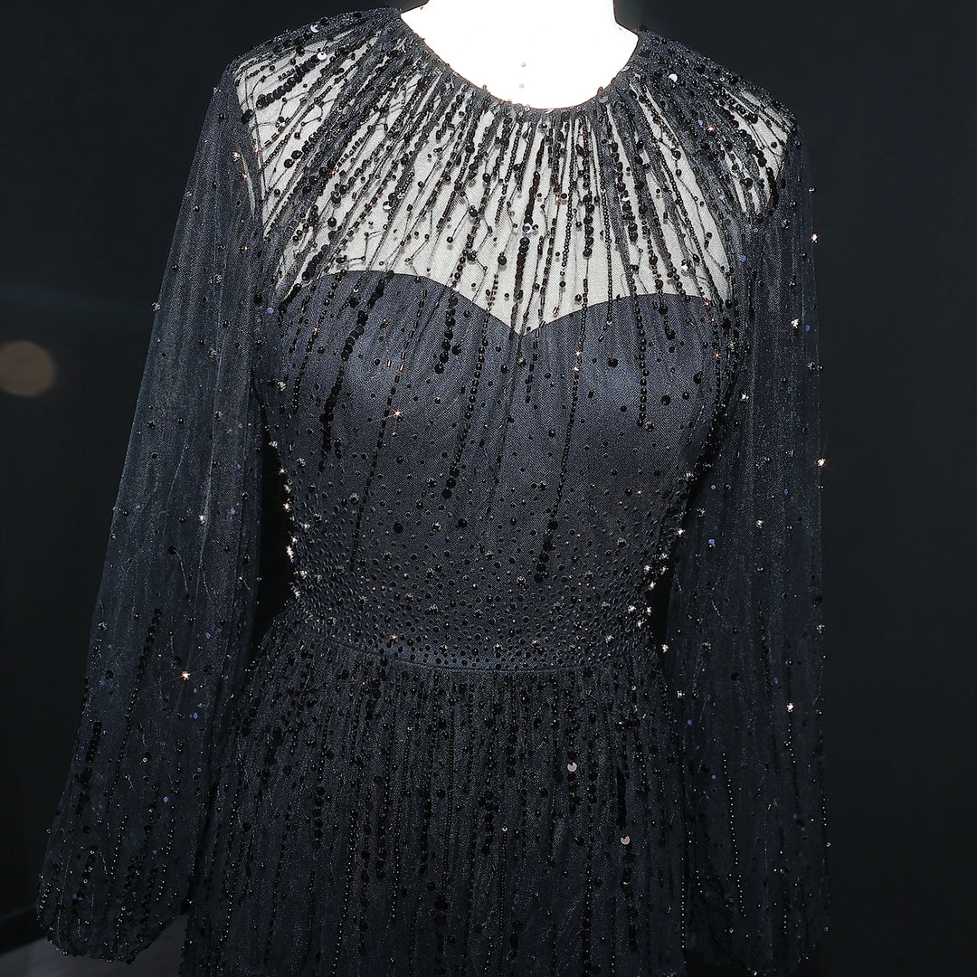 Delightful Ruffles Arabic A-Line Gown