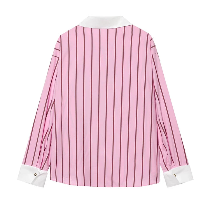 Stunning Contrast Striped Oversized Blouse