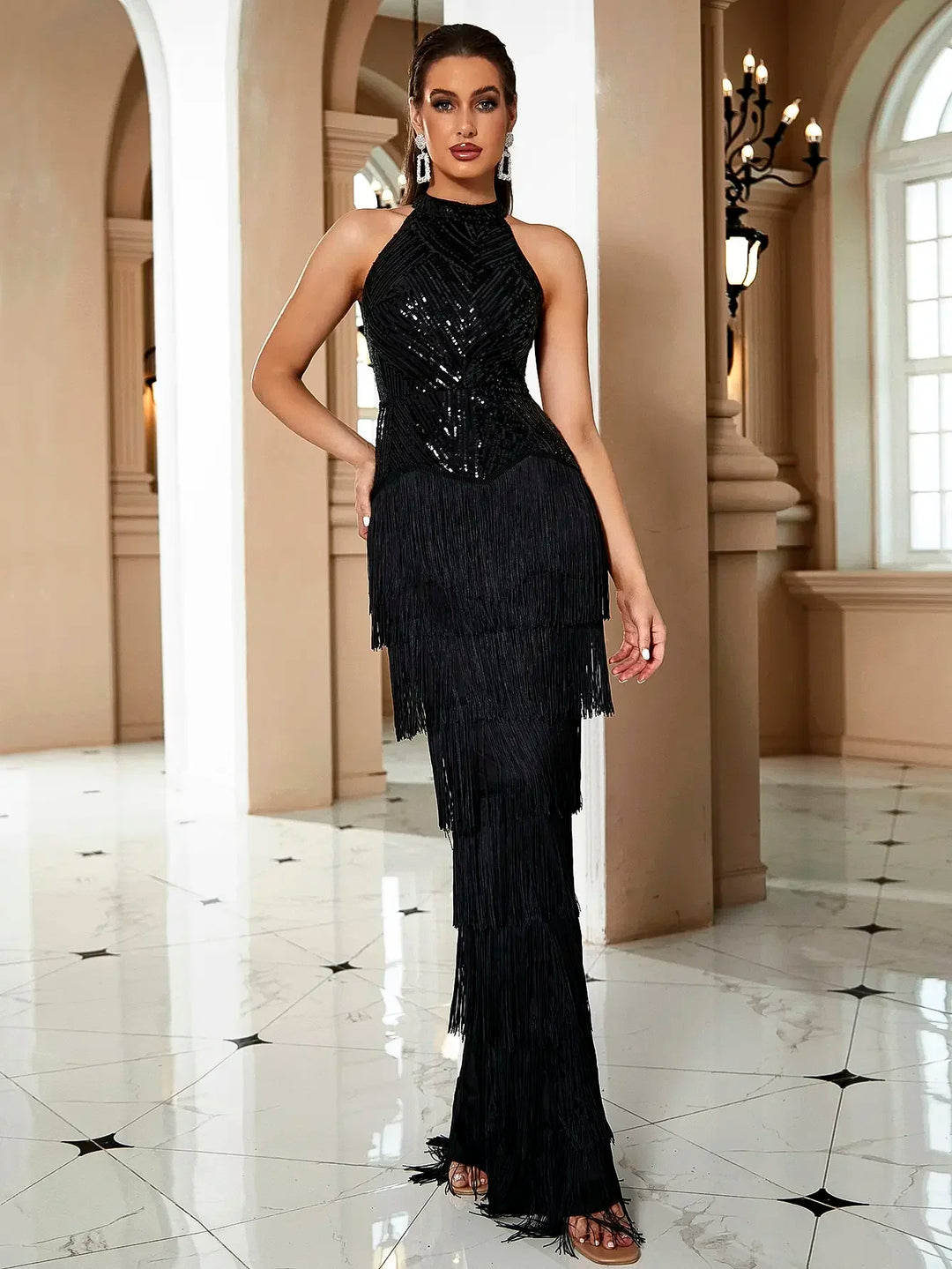 Lovely Halter Neck Evening Dress
