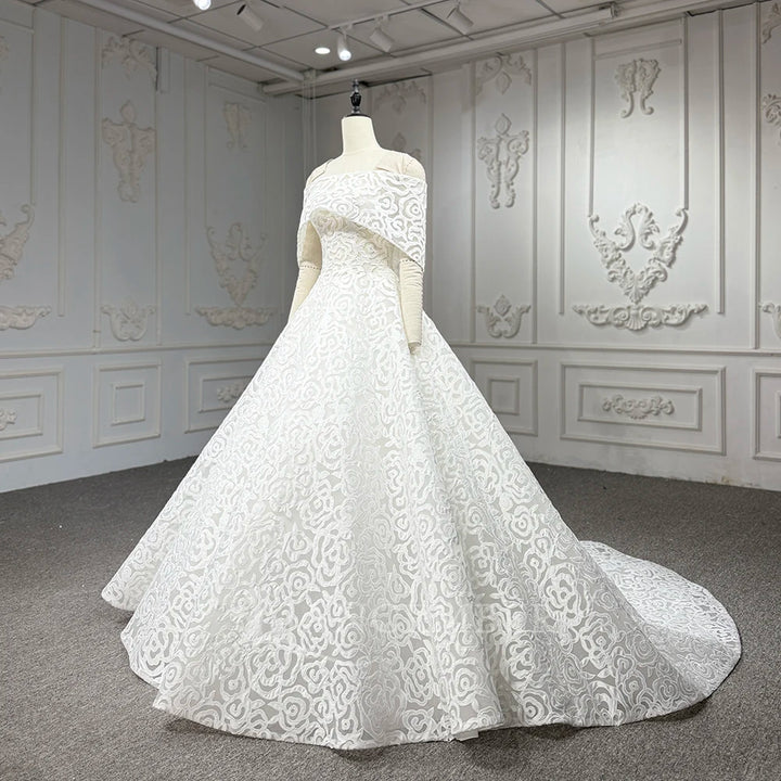 Robe de mariée luxueuse à paillettes, robe de bal, col bateau, manches courtes, robe de mariée personnalisée, chic, DY1313