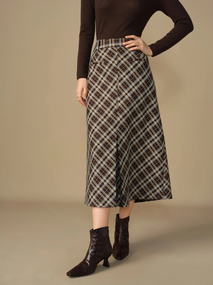 Chic Retro Hemline Pleated Skirt