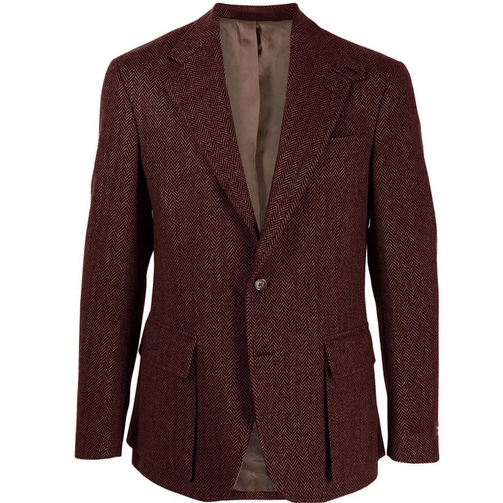 Handsome Patterned Herringbone Blazer