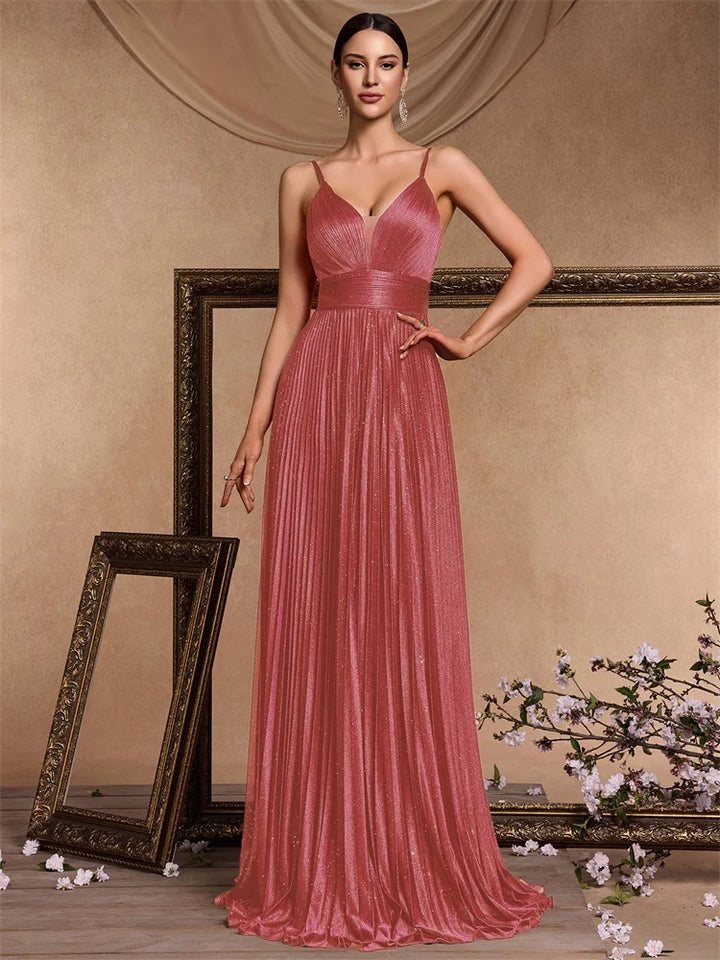 Stunning Deep V-neck Evening Gown