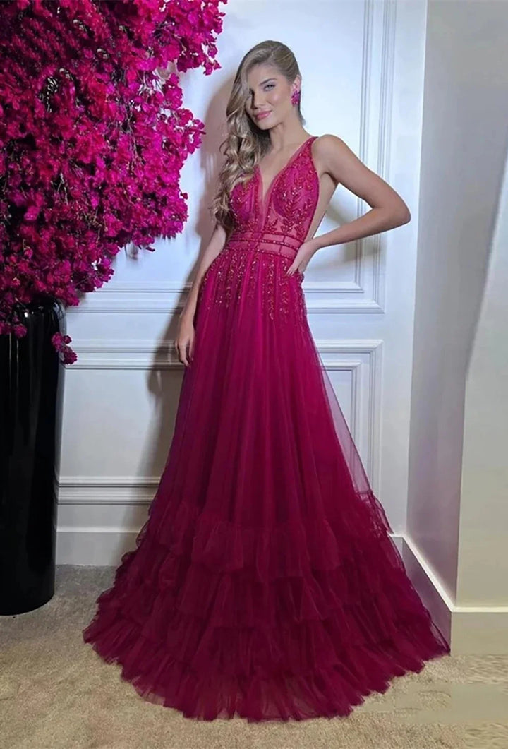 Luxury Spaghetti Straps Evening Gown