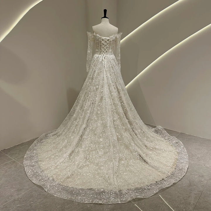 Effortless Boho Lace Wedding Dress