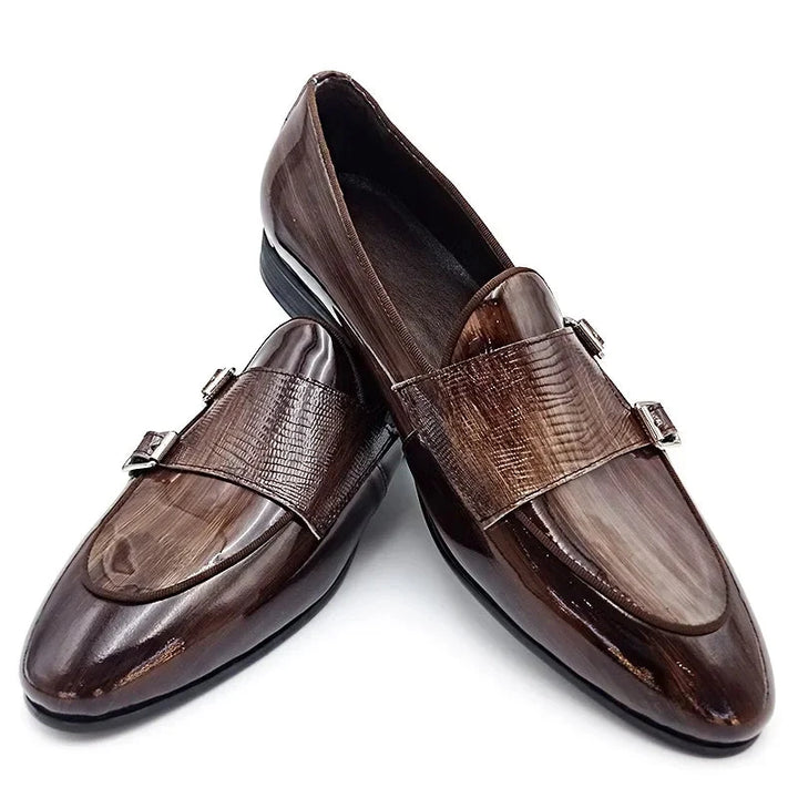 Leather Monk Strap Loafers