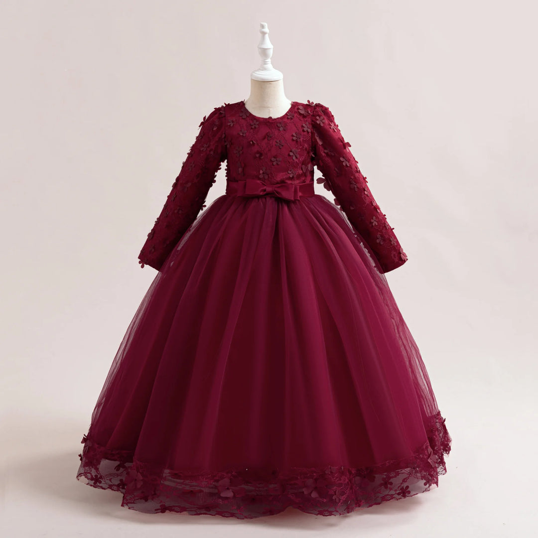Elegant Long Sleeves Little Bridesmaid Dress