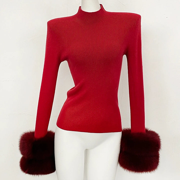 Refined Half Turtleneck Knit Warm Top