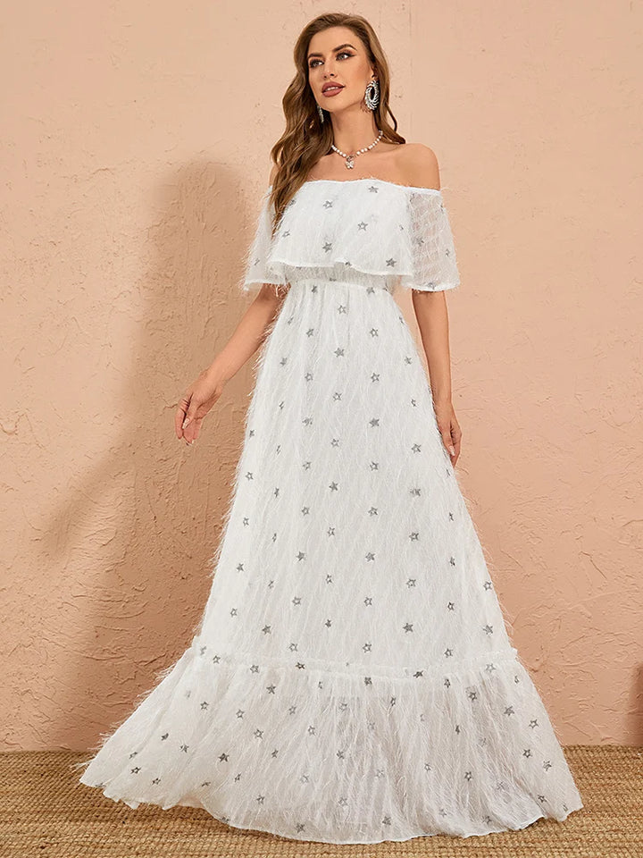 Graceful Lotus Sleeves Party Dress