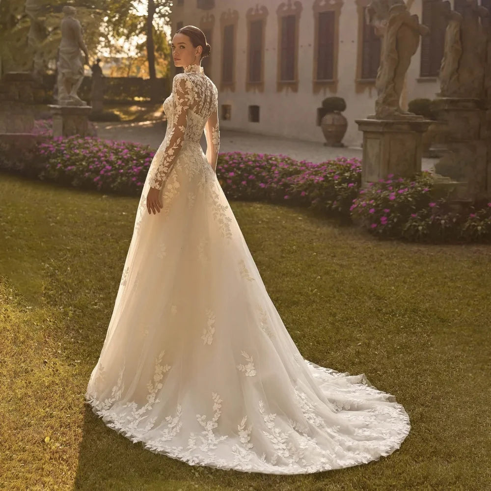 Alluring High Split Bridal Gown