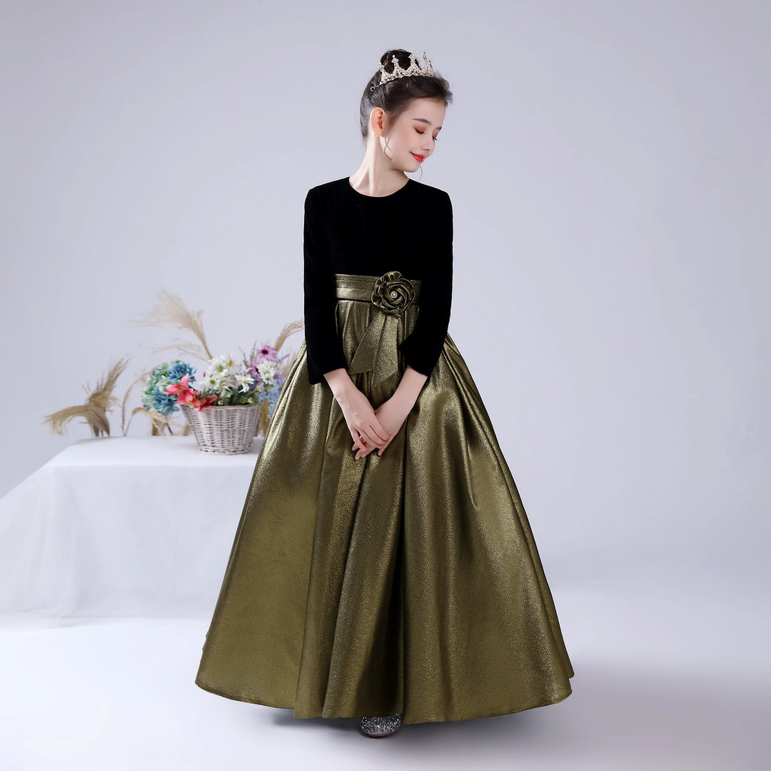 Fancy Velvety Junior Bridesmaid Gown