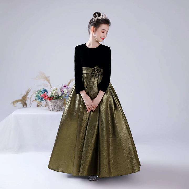 Fancy Velvety Junior Bridesmaid Gown