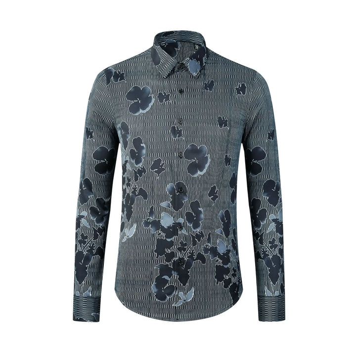 Sophisticated Autumn Flower Dress Shirt