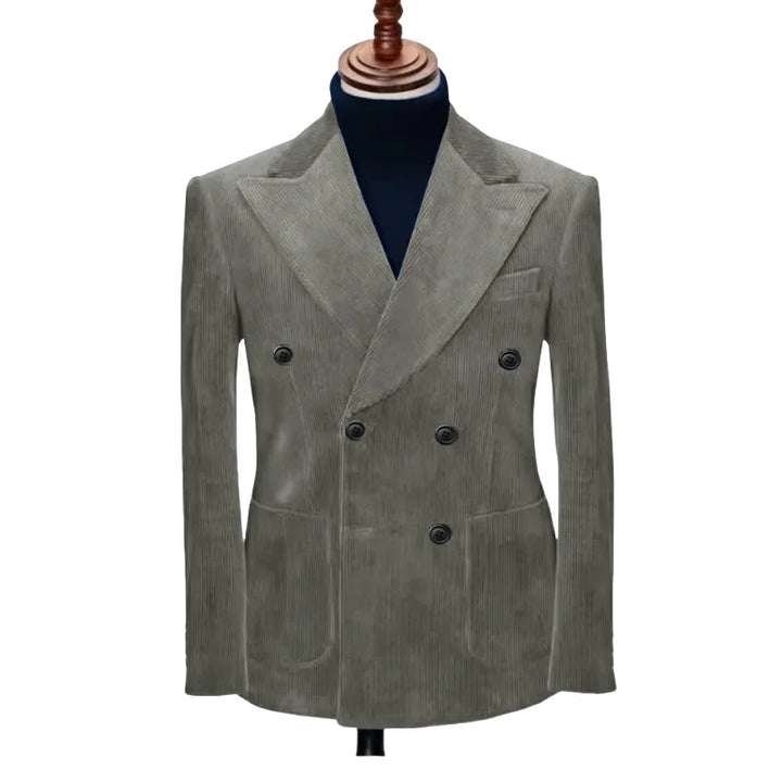 Gray double-breasted men&