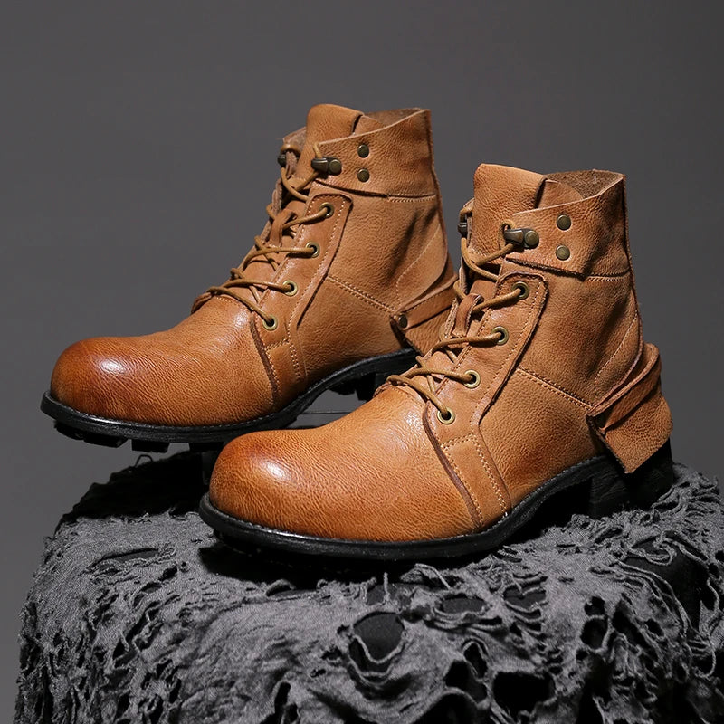Goodyear-Welted High-top Leather Boots