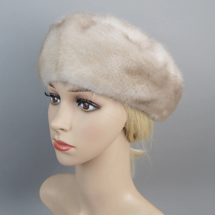 Genuine Full Pelt Fur Beret Hat