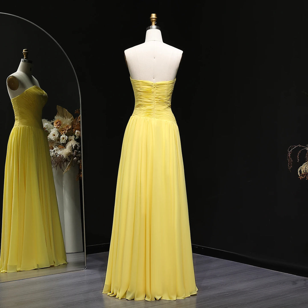 Lovely High Side Slit Evening Party Dress