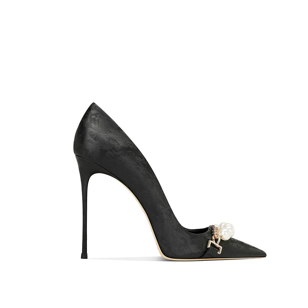 Beautiful Grass Green Satin High Heels