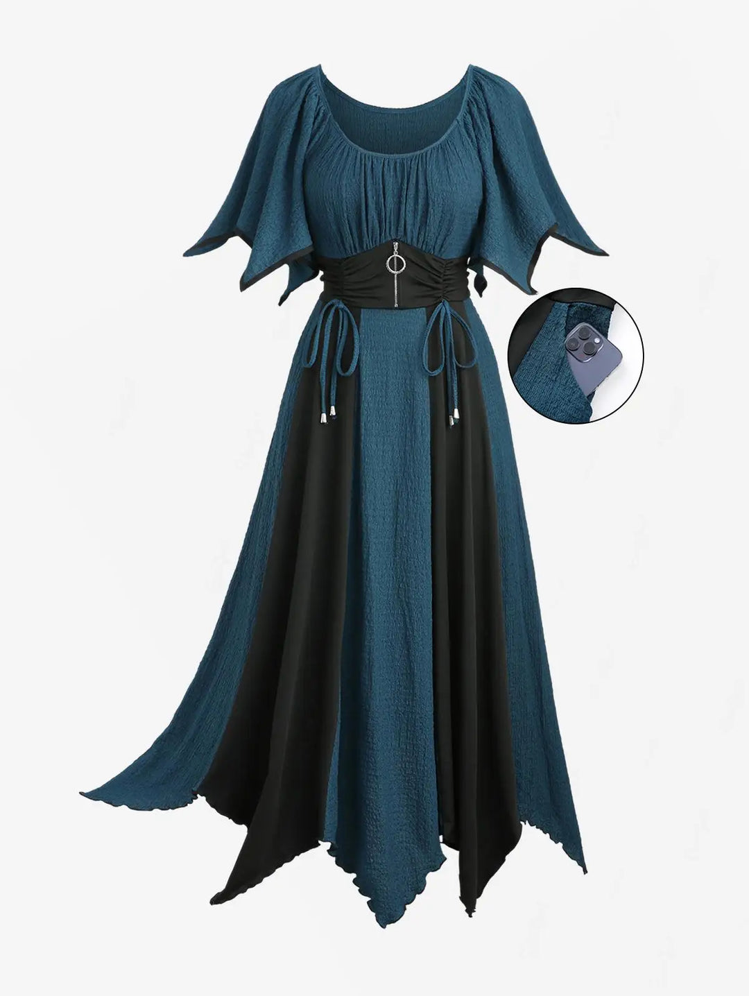 Refined O-ring Waist Cinched Dress