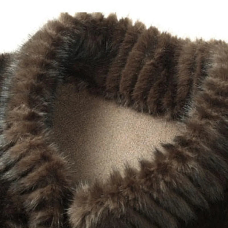 Fluffy Plush Men's Zipper Coat