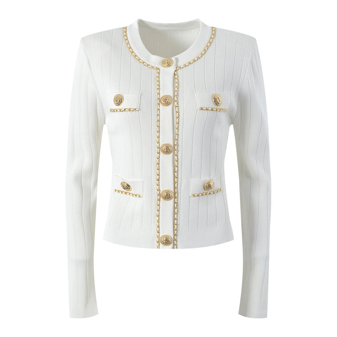Stylish Chain Buckle Knitted Sweater