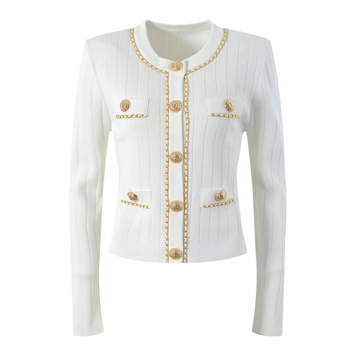 Stylish Chain Buckle Knitted Sweater