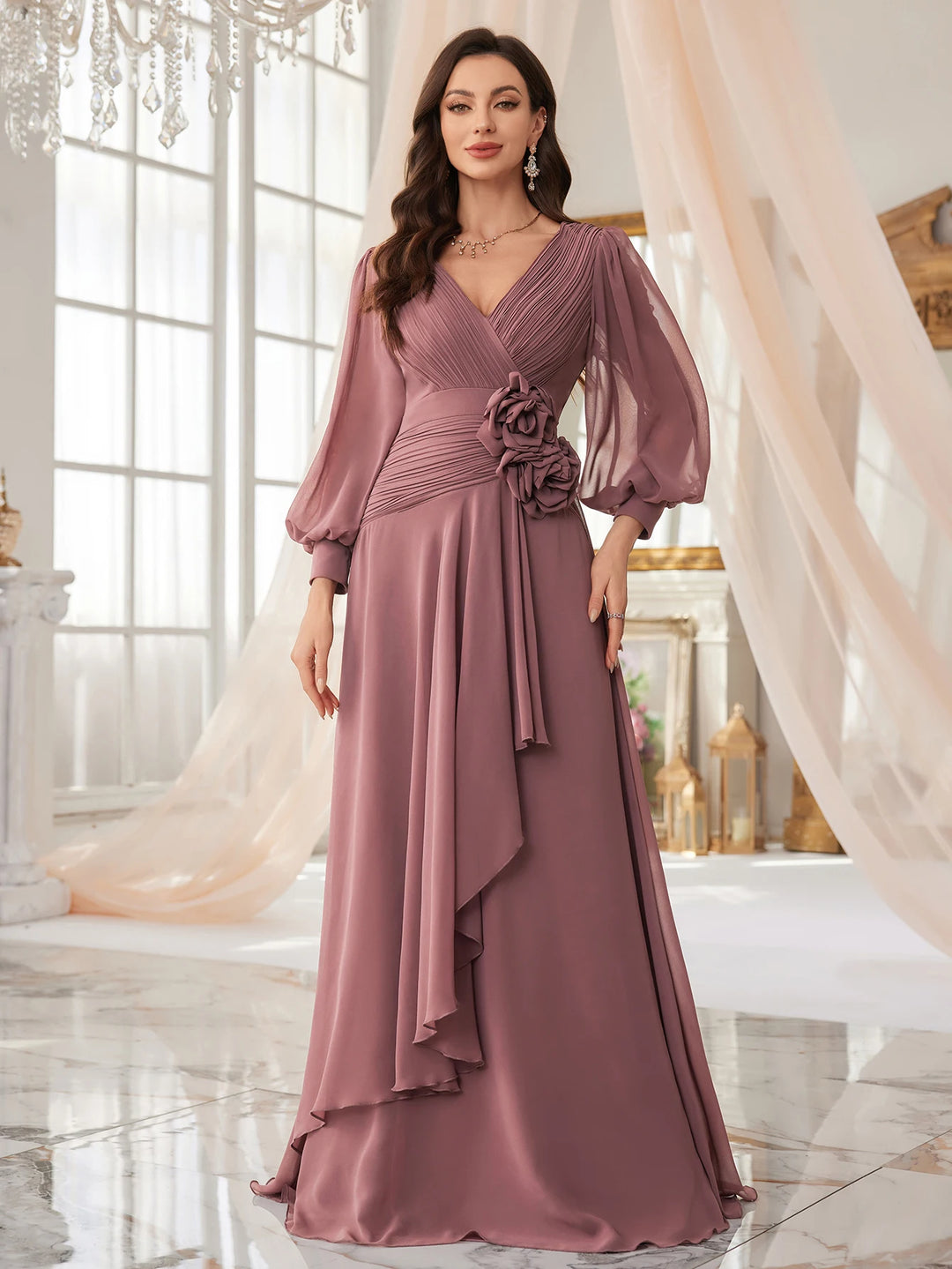 Stunning Front Pleated Formal Dress