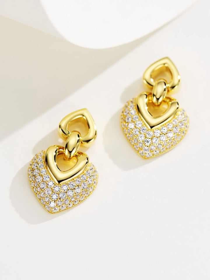Luxury Heart-Shaped Diamond Earrings