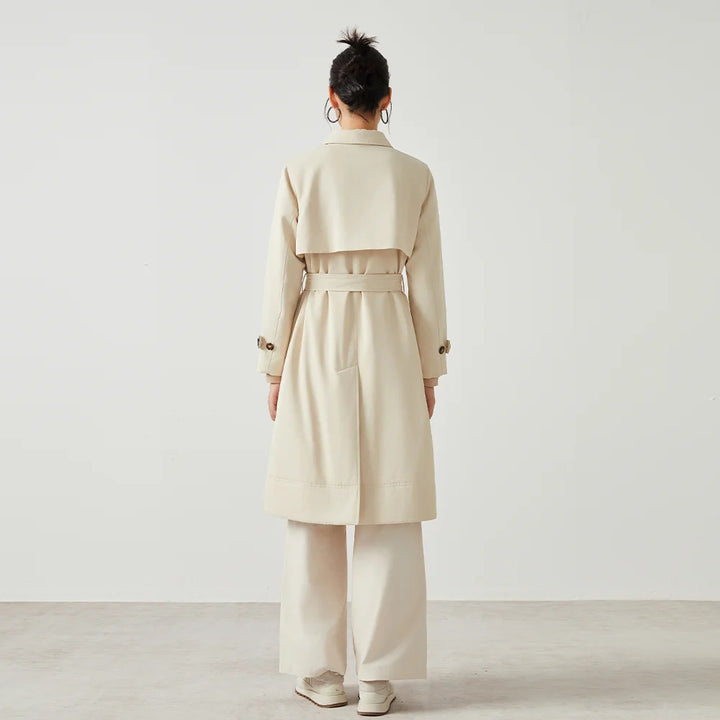 Stylish Cotton Blend Long Trench Coat